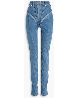 Mugler Zip-Detailed High-Rise Skinny Jeans - Blue