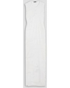 Ann Demeulemeester Seda maxikleid aus bedrucktem mesh - Weiß