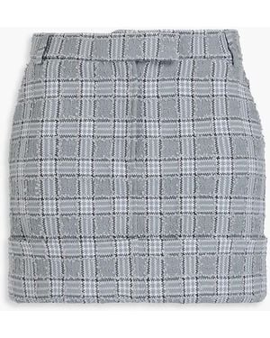 Thom Browne Checked Cotton-Blend Tweed Mini Skirt - White