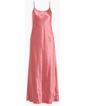 Vince Crinkled-Satin Maxi Slip Dress - Pink