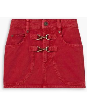 Isabel Marant Paulina Embellished Denim Mini Skirt - Red