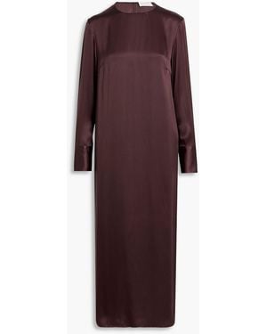 Veronica de Piante Riya Washed-Silk Midi Dress - Purple