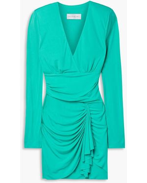 Rebecca Vallance Riccardo Ruched Stretch-jersey Mini Dress - Blue