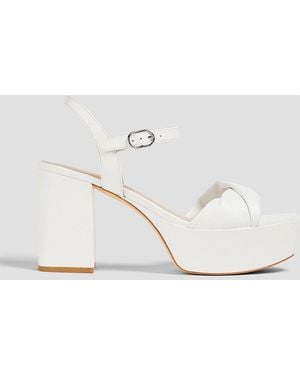 Stuart Weitzman Twisted Leather Platform Sandals - White