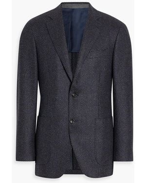Canali Cupro-Tweed Blazer - Blue