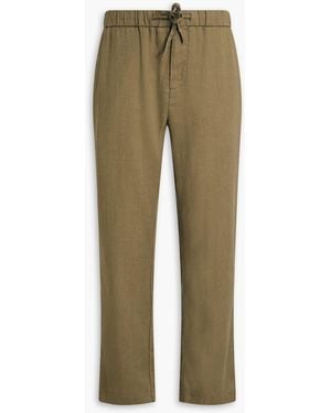Frescobol Carioca Oscar Linen And Cotton-blend Chinos - Green