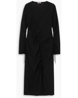 Holzweiler Opinion midikleid aus crêpe mit raffungen - Schwarz