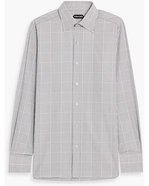 Tom Ford Checked Cotton Shirt - Gray