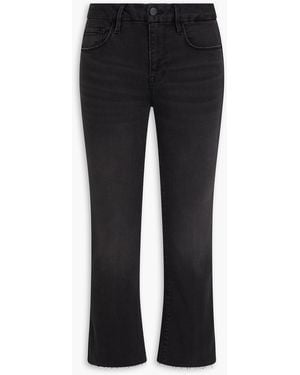 FRAME Le Crop Mini Boot High-Rise Bootcut Jeans - Black