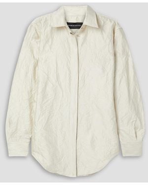 Brandon Maxwell Allie Crinkled Satin-twill Shirt - White