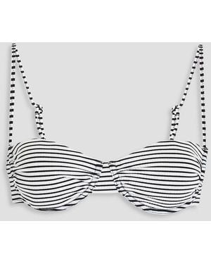 Solid & Striped The Miranda Striped Seersucker Underwired Bikini Top - Blue