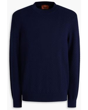 Missoni Crochet-Knit Cotton Sweater - Blue