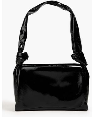 STAUD Lisbett Patent-Leather Shoulder Bag - Black
