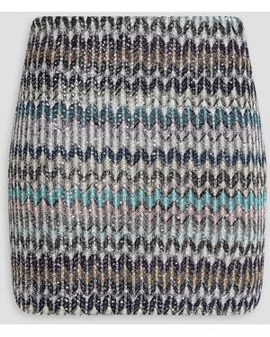 Missoni Metallic Crochet-knit Mini Skirt - Grey