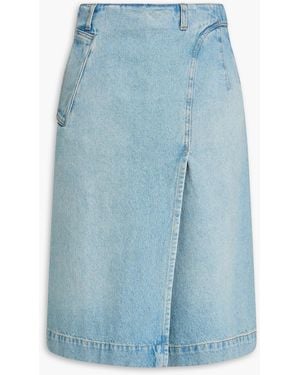 Victoria Beckham Faded Denim Skirt - Blue