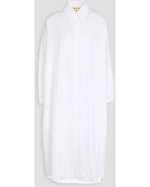 Marni Cotton-poplin Midi Shirt Dress - White