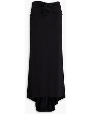 Magda Butrym Floral-Appliquéd Jersey Maxi Skirt - Black