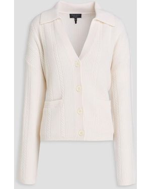 Rag & Bone Muad Cable-Knit Cashmere Cardigan - White