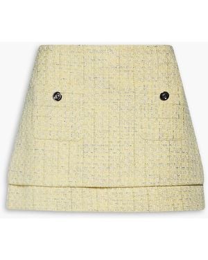 Maje Metallic Cotton-Blend Tweed Mini Skirt - Natural