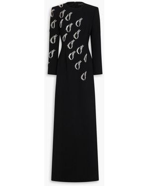 Jenny Packham Embellished Crepe Gown - Black