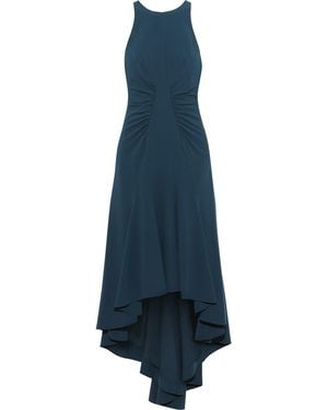 Halston Asymmetric Stretch-Crepe Midi Dress - Blue
