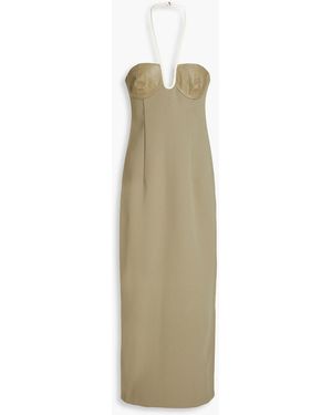 Paris Georgia Basics Nassia Crepe Halterneck Midi Dress - Natural