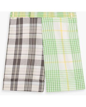 Thom Browne Checked Cotton-Tweed Shorts - Green