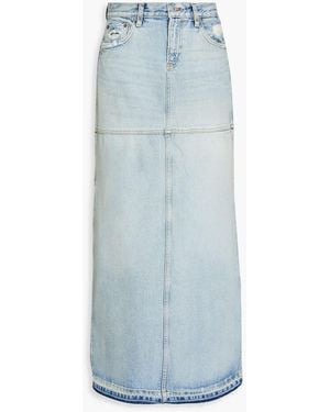 RE/DONE Distressed Denim Maxi Skirt - Blue