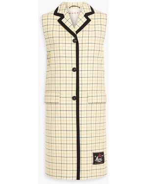 Marni Checked Cotton And Wool-Blend Twill Vest - Natural