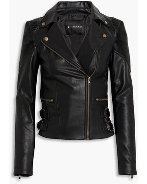 V BY MUUBAA Faux Leather Biker Jacket - Black