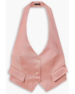 Tom Ford Open-back Silk And Wool-blend Twill Vest - Pink
