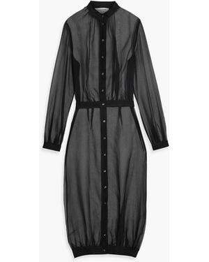 Thom Browne Silk-Crepon Midi Dress - Black