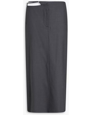 Holzweiler Twill Midi Pencil Skirt - Grey