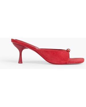 Jonathan Simkhai Carey Suede Mules - Red