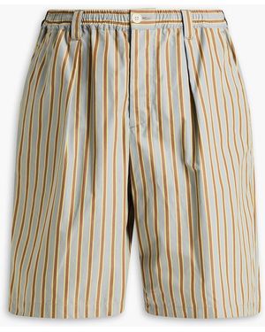 Marni Striped Cotton Shorts - White