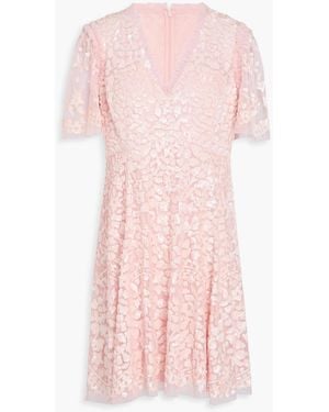 Needle & Thread Daphne Sequined Tulle Mini Dress - Pink