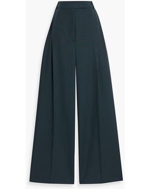 Rohe Grain De Poudre Wool Wide-Leg Pants - Blue