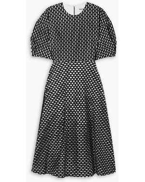 Partow Amelia Laser-cut Cotton-poplin Midi Dress - Black