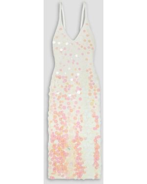 Christopher John Rogers Sequin-embellished Wool Midi Dress - White