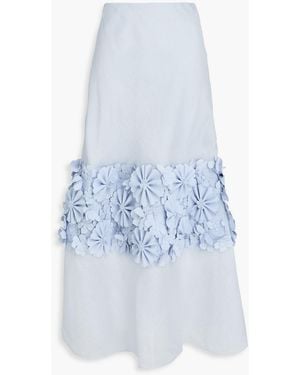 Zimmermann Floral-Print Linen And Silk-Blend Maxi Skirt - White