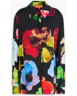 Stine Goya Printed Crepe-Satin Shirt - Black