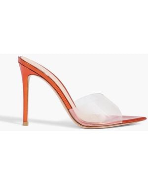 Gianvito Rossi Elle Mirrored-Leather And Pvc Mules - Pink