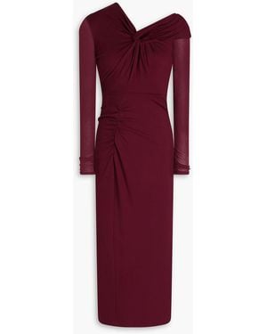 Diane von Furstenberg Rich Twisted Stretch-Jersey And Mesh Midi Dress - Red