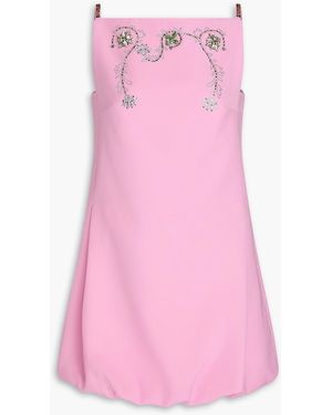 Rabanne Embellished Wool-Blend Twill Mini Dress - Pink