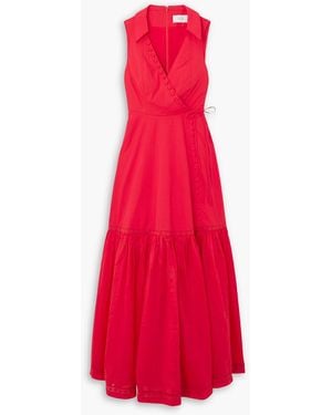 Joslin Studio Camilla Wrap-effect Cotton-poplin Maxi Dress - Red
