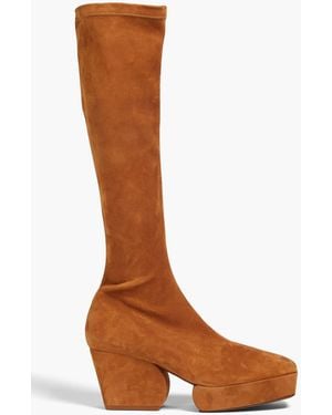 Zimmermann Suede Platform Knee Boots - Brown