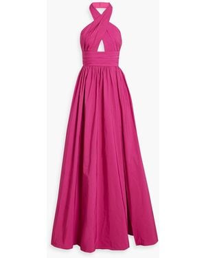Marchesa Neckholder-robe aus taft mit cut-outs - Pink