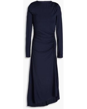 Veronica Beard Gerafftes midikleid "theodora" aus jersey aus einer lyocellmischung - Blau