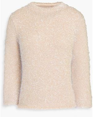 Tory Burch Strickpullover mit metallic-effekt - Weiß