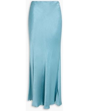 Nanushka Crinkled-Satin Maxi Skirt - Blue